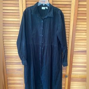 Black Corduroy Dress LL Bean 20 vintage